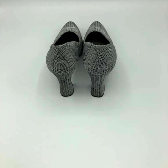 Silver sparkly gingham Peter Kaiser heels - Picture 3 of 5